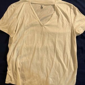 White cut out tee